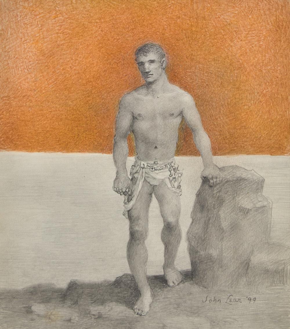 John B. Lear comparable auction result: john b lear american 1910 2008 standing male nude 1999
