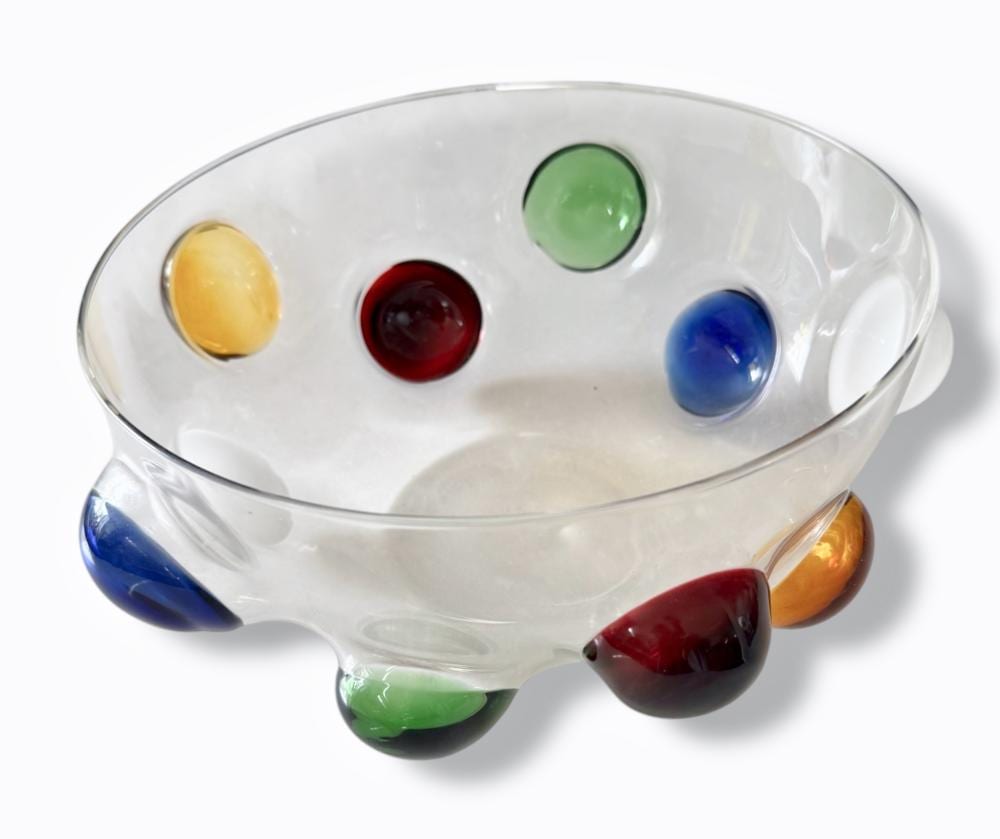 Massimo Lunardon comparable auction result: massimo lunardon signed art glass bubble centerpiece bowl