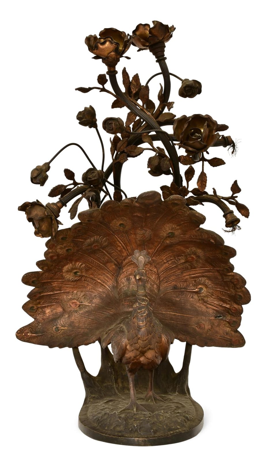 Antonio Amorgasti comparable auction result: antonio amorgasti italian 1880 1942 bronze peacock lamp