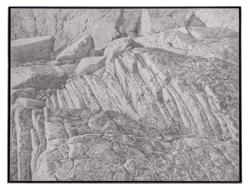 Edna Andrade comparable auction result: edna andrade american 1917 2008 eroded shores graphite aquarelle pencil on canvas