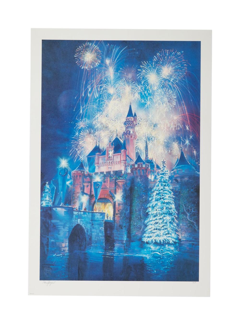 Dan Goozee comparable auction result: disneyland dan goozee signed limited edition disneyland holiday fireworks print