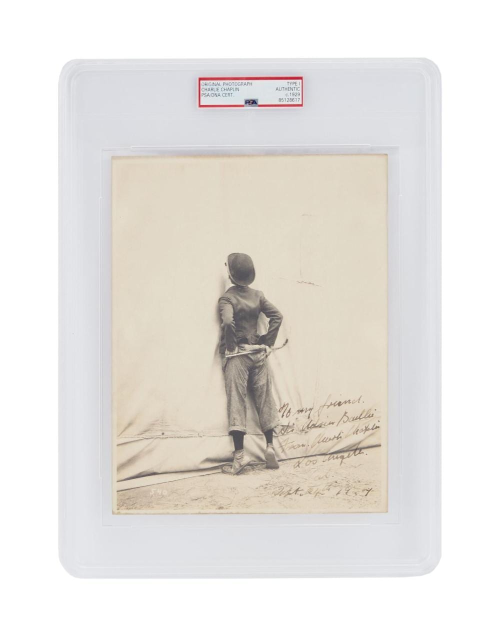 Charles Spencer Chaplin comparable auction result: charlie chaplin rare signed the tramp photo