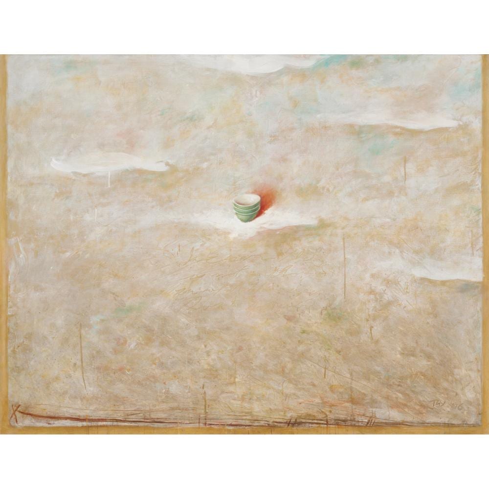 Thornton Walker comparable auction result: thornton walker born 1953 three chinese bowls with text 1996 oil on canvas 122 x 157 5cm