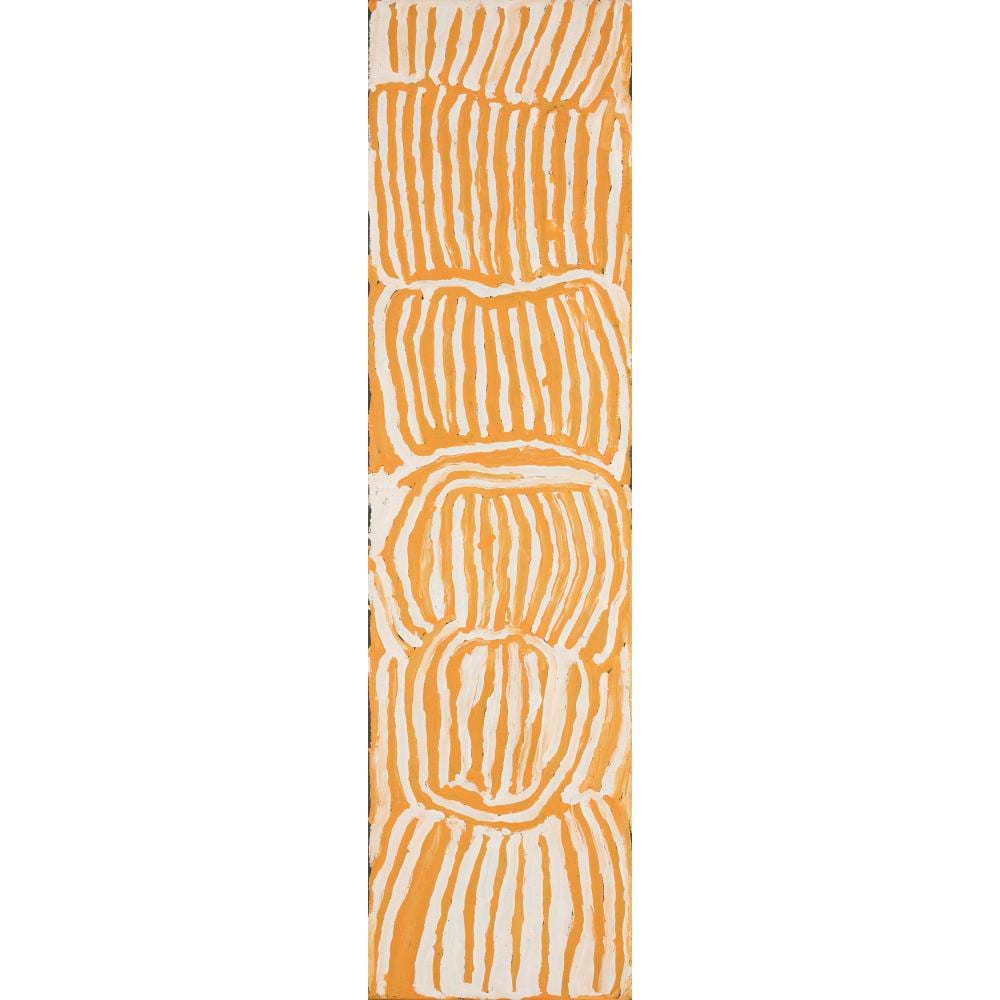 Makinti Napanangka comparable auction result: makinti napanangka 1930 2011 language group pintupi untitled 2001 synthetic polymer paint on linen 106 x 28cm