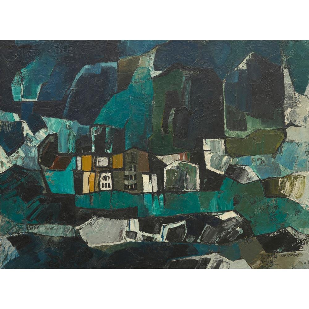 Shay Docking comparable auction result: shay docking 1928 2000 storm approaching 1964 oil tempera and pva on board 91 5 x 122 5cm