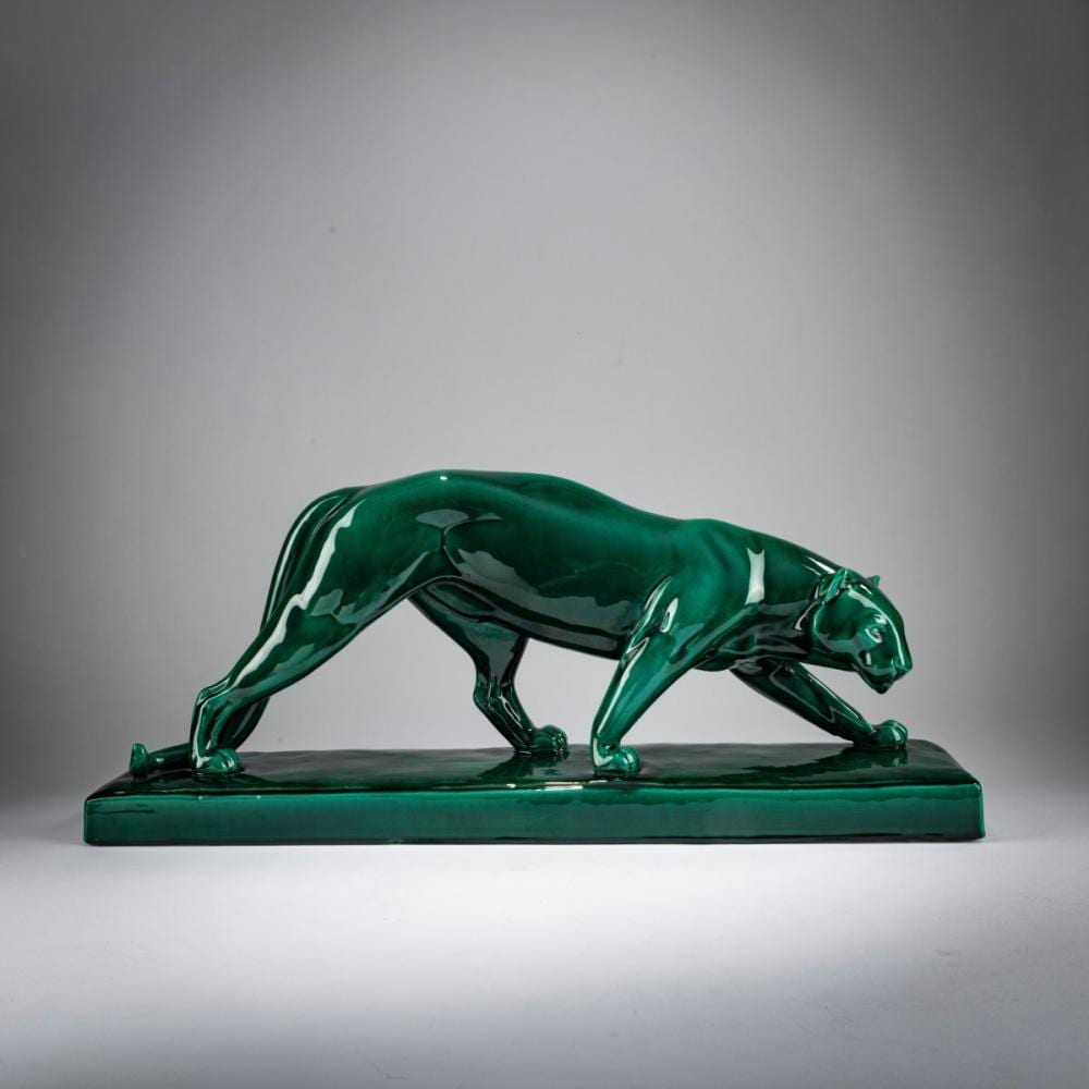 Irénée Rochard comparable auction result: ir n e rochard earthenware figurine panther c 1930