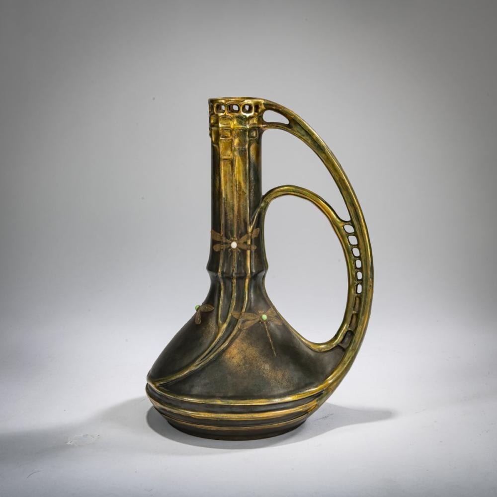 Paul Dachsel comparable auction result: paul dachsel trnovany teplice jug dragonflies c 1904
