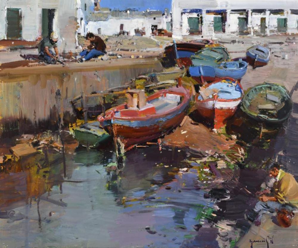 Ignasi Gil Sala comparable auction result: ignacio gil 1913 2003 boats and fishermen