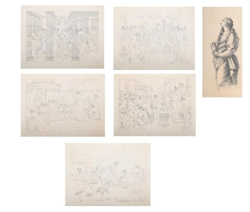 John White Abbott comparable auction result: john white abbott english 1763 1851 five sketches after raphael s tapestry cartoons 6