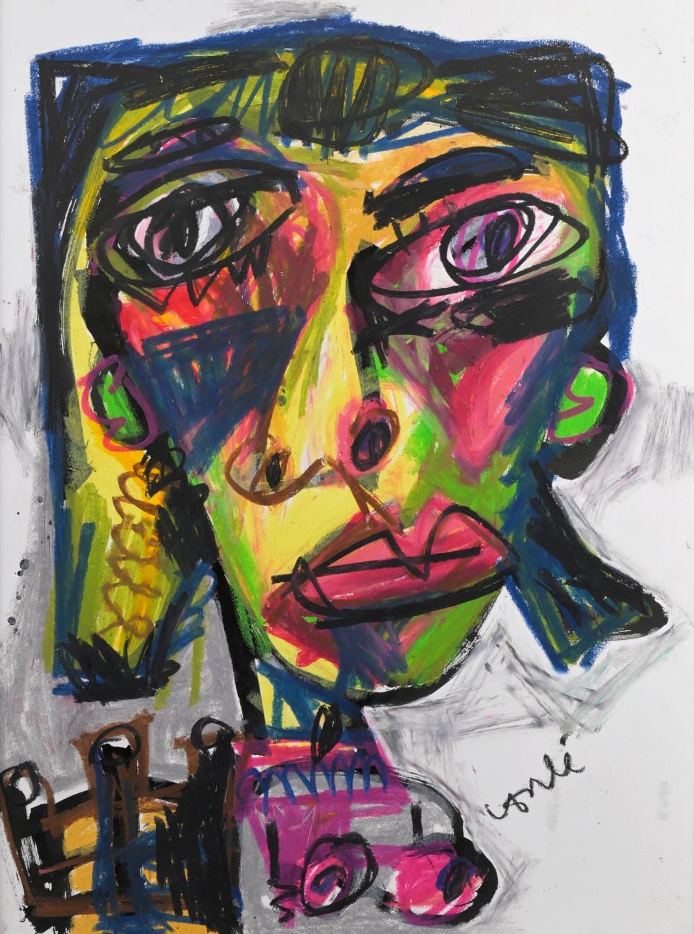 Thierry Loulé comparable auction result: thierry loul n en 1967 visage de femme pensive