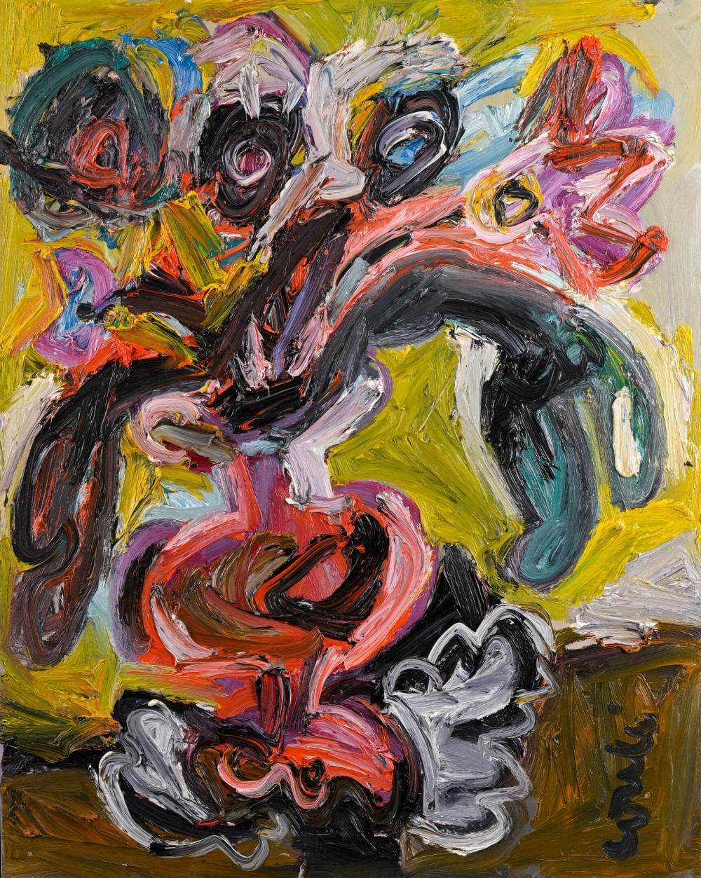 Thierry Loulé comparable auction result: thierry loul n en 1967 bouquet au vase rose