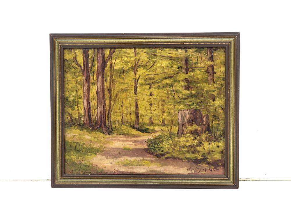 Eustace Paul Ziegler Original Forest Oil Painting sold by Alaska Premier Auctions & Appraisals, lot 45 — auction record photograph
