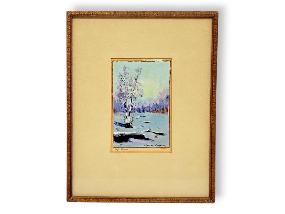 jeanne laurence frosty morning original oil painting · Alaska Premier Auctions & Appraisals · 2025-06-14 Jeanne Laurence comparable auction result: jeanne laurence frosty morning original oil painting