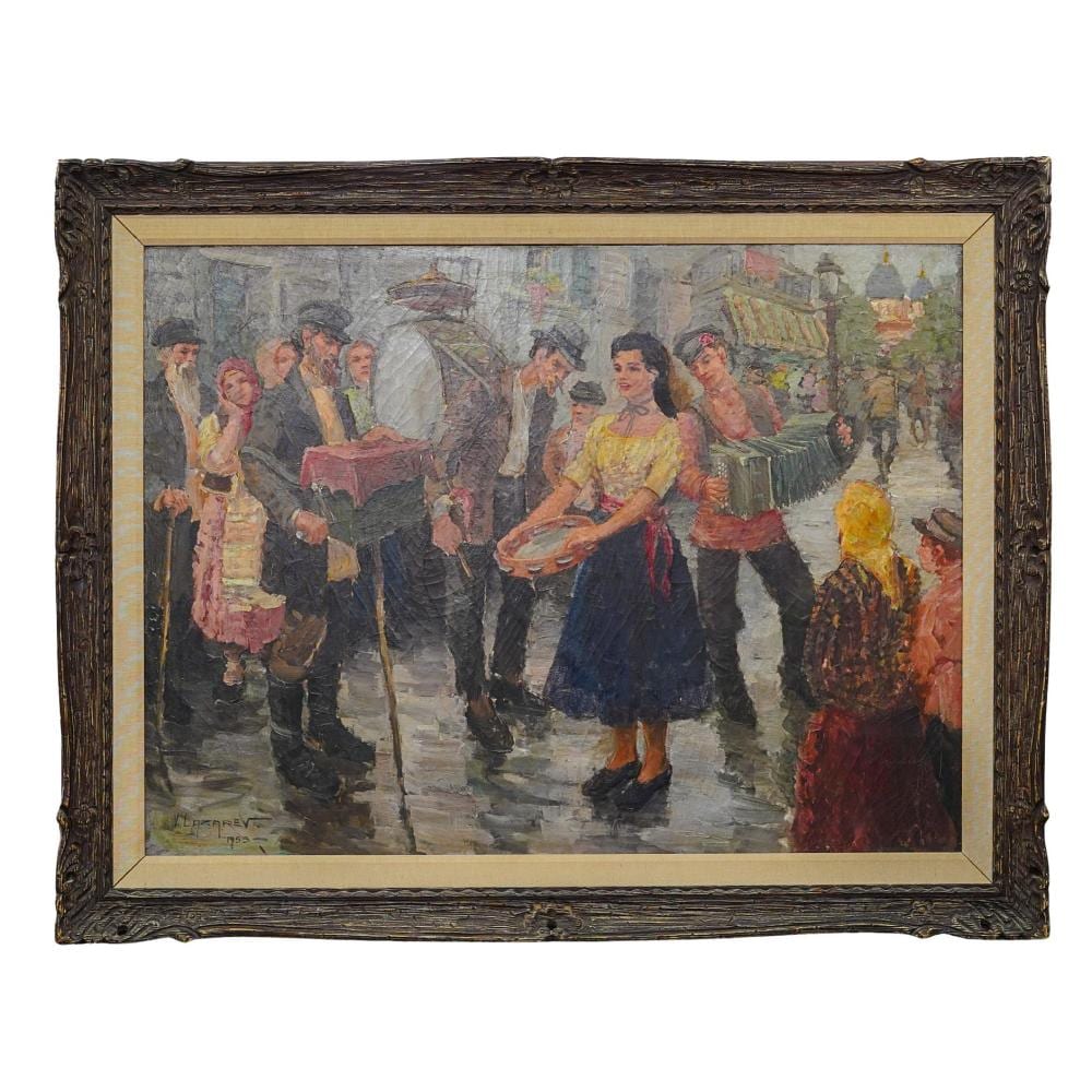 Vladimir Lazarev comparable auction result: vladimir lazarev russian french 1904 1988 paris street painting