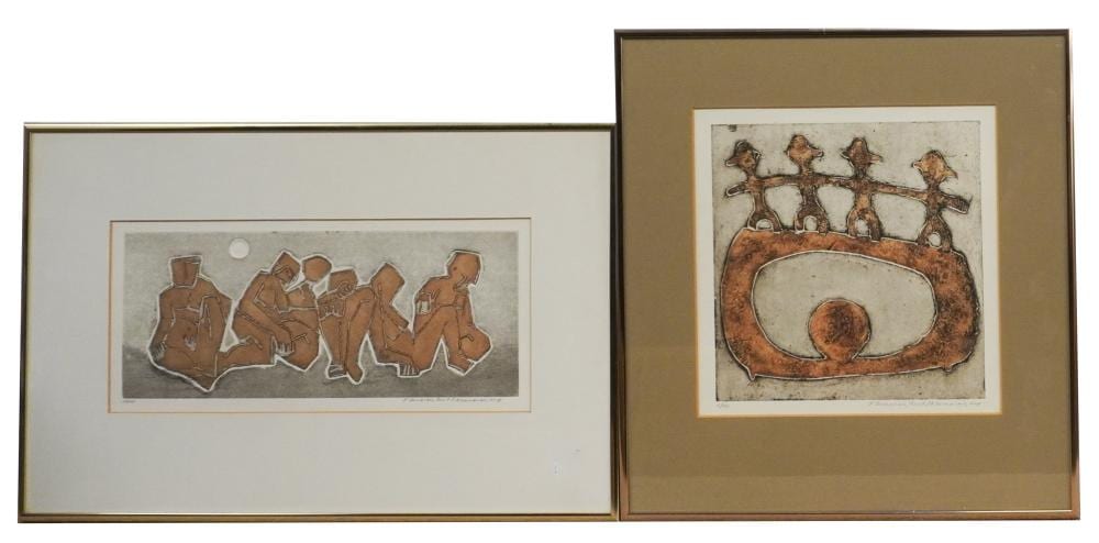 joseph demarais american 20th century untitled figures two etching and aquatint each signed l r and numbered l l frame of larger 13 1 4 x 20 in 33 7 x 50 8 cm · Weschler's · 2025-06-10 Joseph Demarais comparable auction result: joseph demarais american 20th century untitled figures two etching and aquatint each signed l r and numbered l l frame of larger 13 1 4 x 20 in 33 7 x 50 8 cm