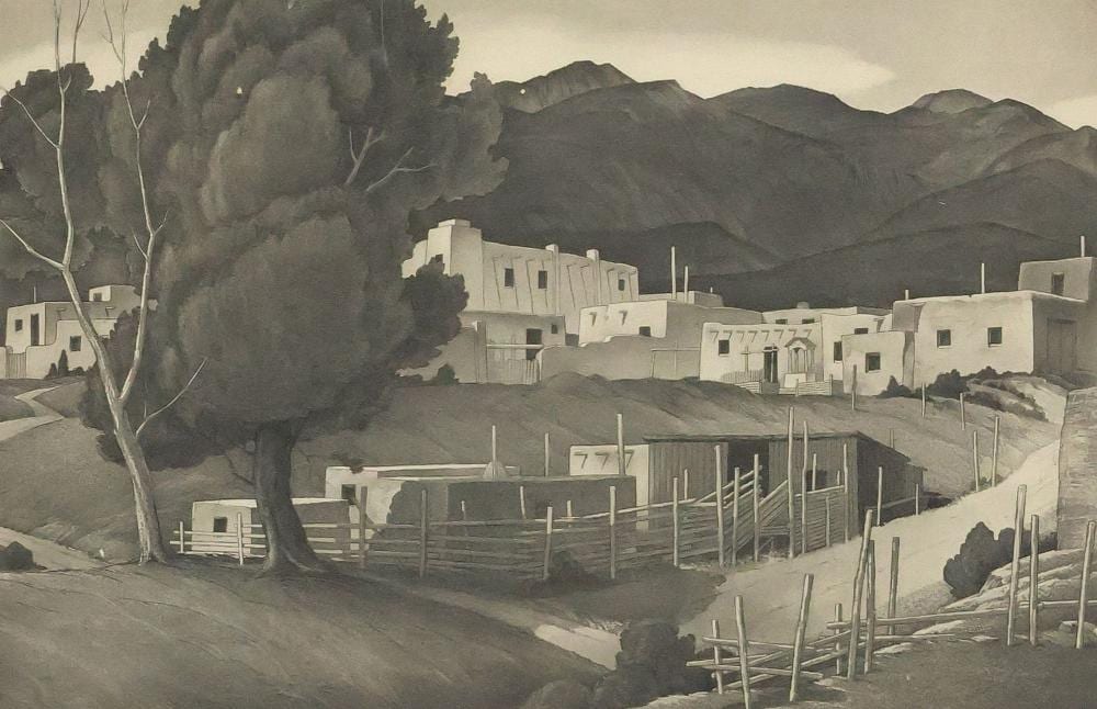 Charles Merrick Capps comparable auction result: charles merrick capps 1898 1981 aquatint etching taos