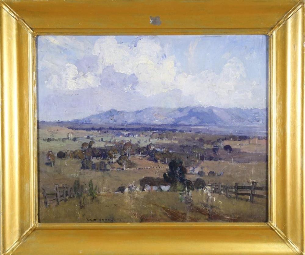 W. D. Knox comparable auction result: william dunn knox 1880 1945 landscape with cottage oil on board signed lower left 44 x 54 cm