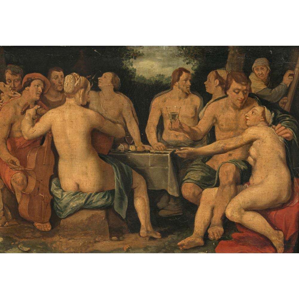 Cornelis Cornelisz. van Haarlem comparable auction result: cornelis cornelisz van haarlem nachfolge allegory of intemperance