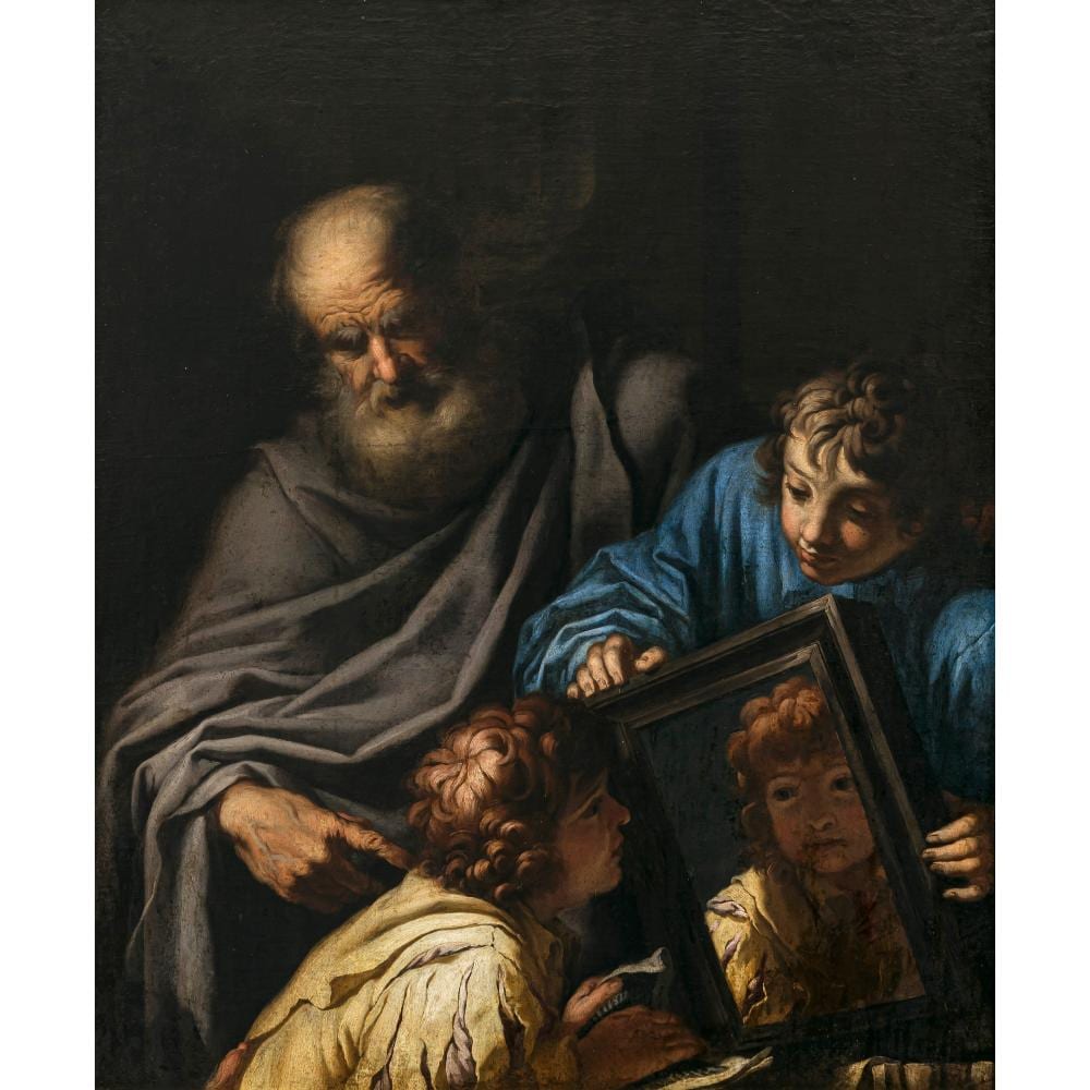 Francesco Ruschi comparable auction result: francesco ruschi zugeschrieben socrates and two students