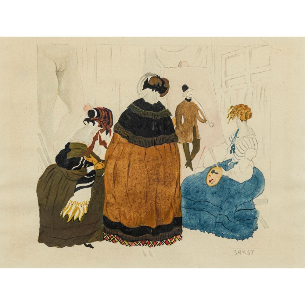 Lev Feliksovic Lagorio comparable auction result: leon zugeschr bakst in an artist s studio 1908