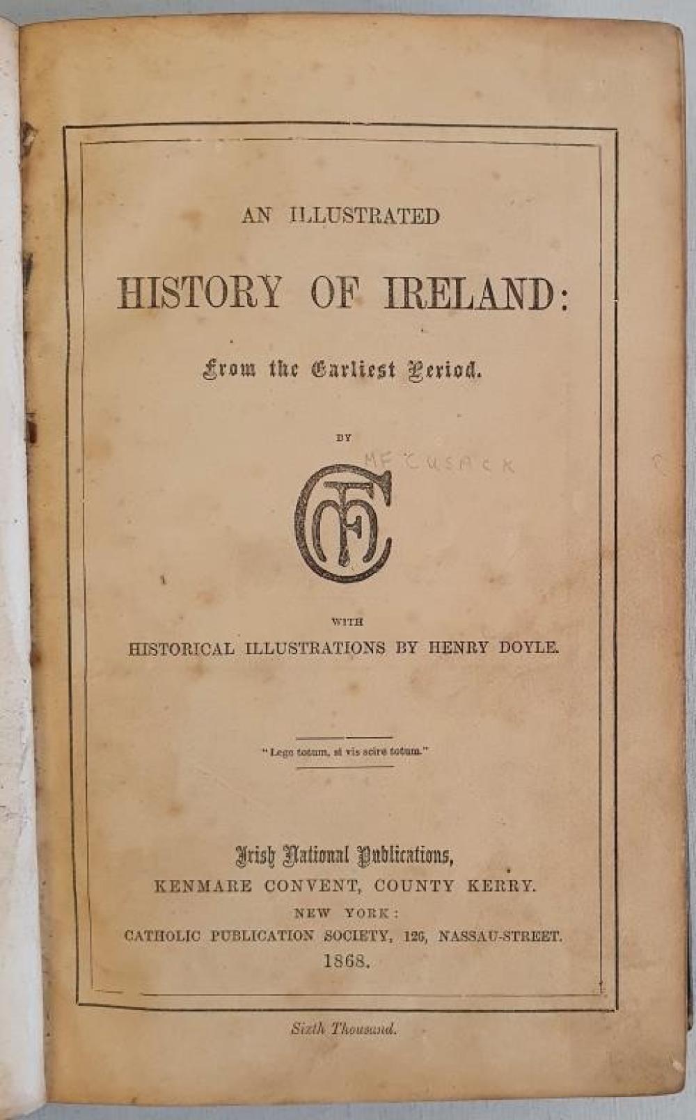Anton Dieffenbach comparable auction result: m cusack an illustrated history of ireland maps and illustrations by he