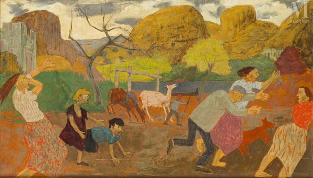 Grégoire Michonznik comparable auction result: gr goire michonze kichinev 1902 paris 1982 sc ne de village anim