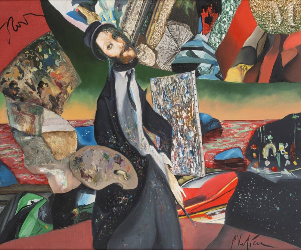 Petre Velicu comparable auction result: petre velicu bucarest 1950 autoportrait surr aliste