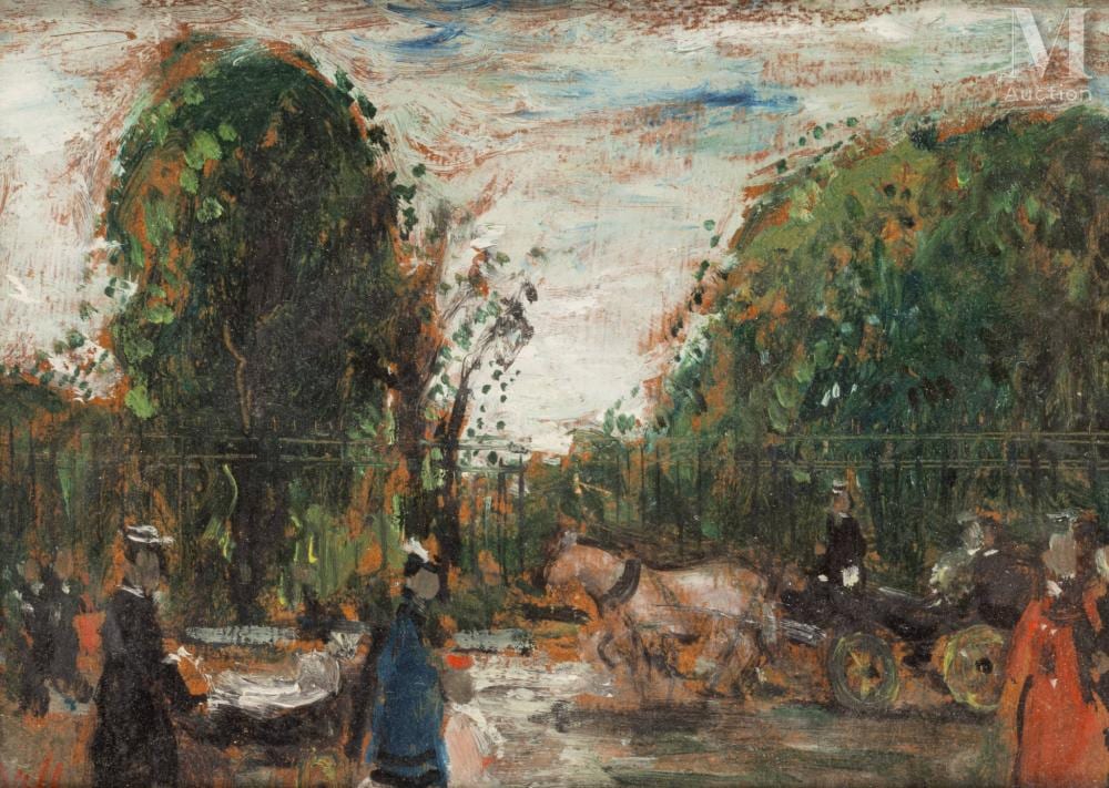 François Gall comparable auction result: fran ois gall kolozvar 1912 paris 1987 animation au cheval blanc devant les grilles du jardin du luxembourg