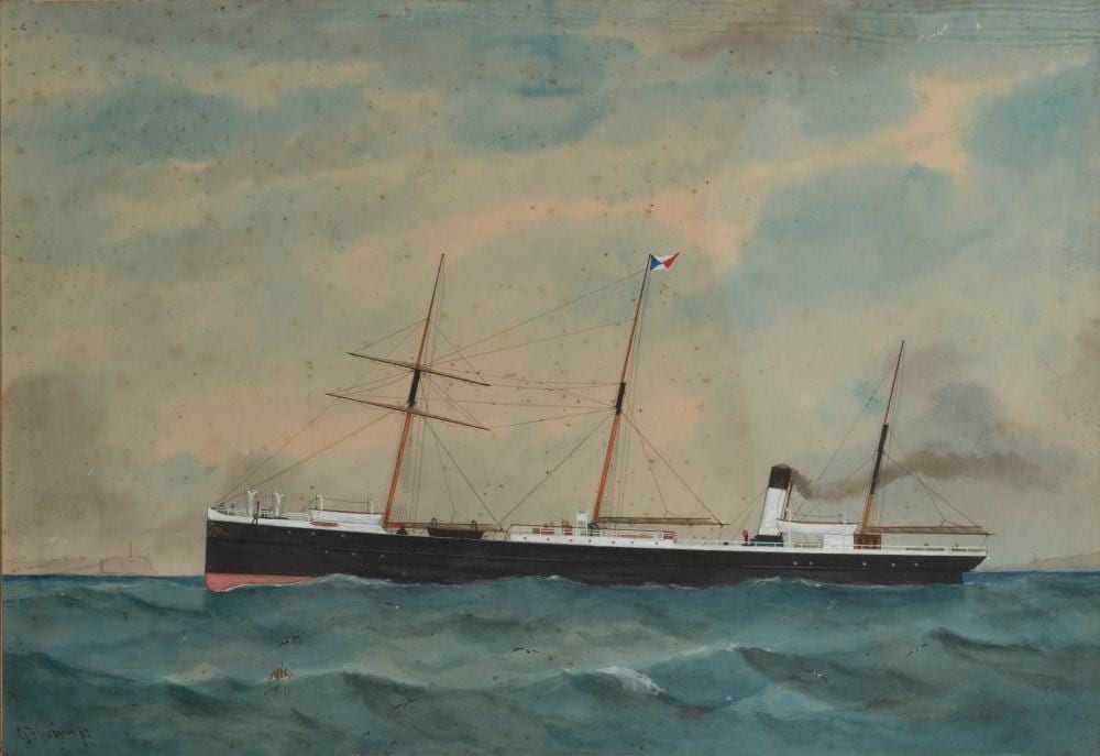 George Frederick Gregory comparable auction result: george frederick gregory 1821 1887 ss macedon