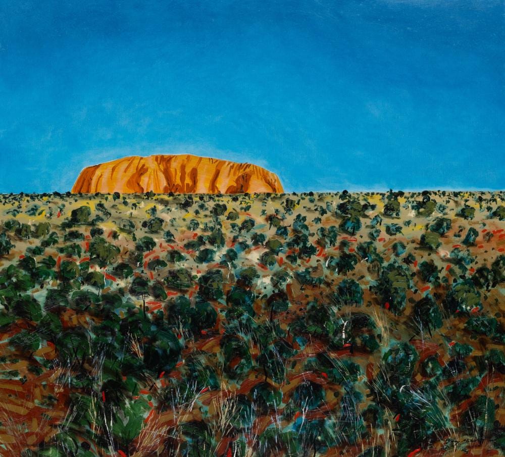 Gary Miles comparable auction result: gary miles born 1949 afternoon light ayers rock 1989