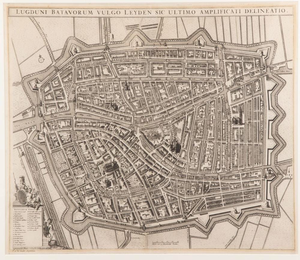 Frederik de Wit comparable auction result: frederick de wit 1629 1706 een kaart van leiden lugduni batavorum 1698