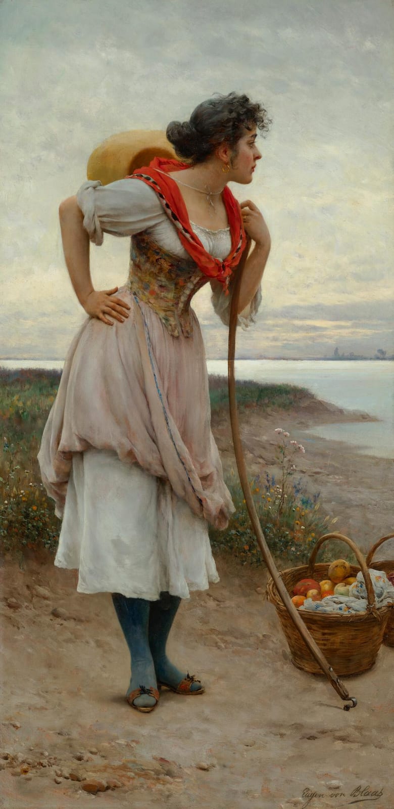 Eugene Von Blass comparable auction result: eugen von blaas albano laziale 1843 1931 venice day dreaming the red sc