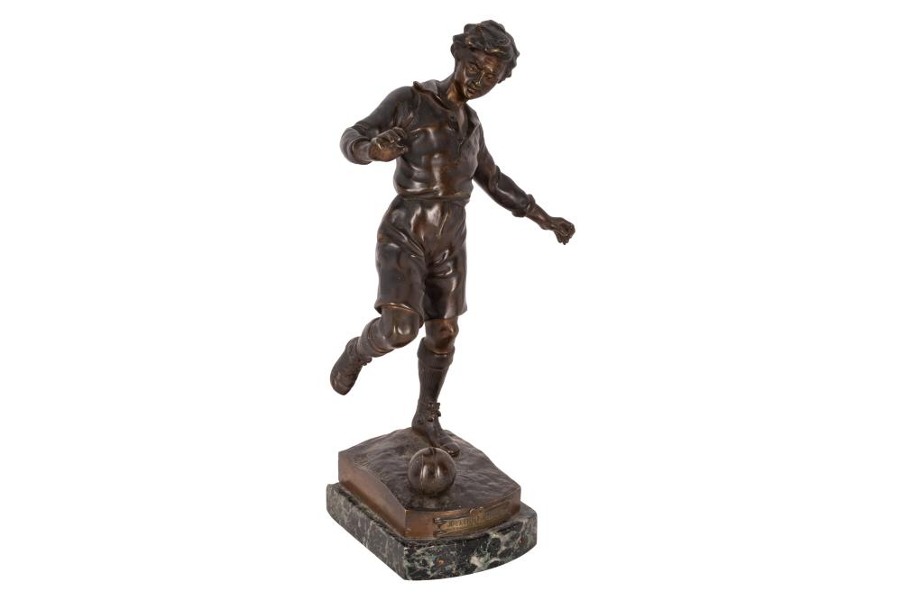 Sylvain Kinsburger comparable auction result: sylvain kinsburger french 1855 1935 patinated bronze joueur de football