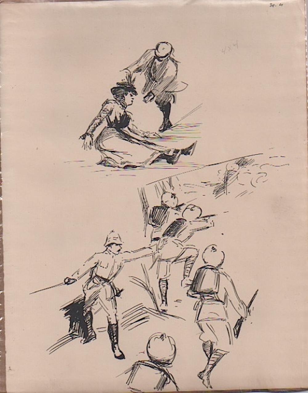 Richard Vance Corben comparable auction result: gore english illustrator 1897 sketch