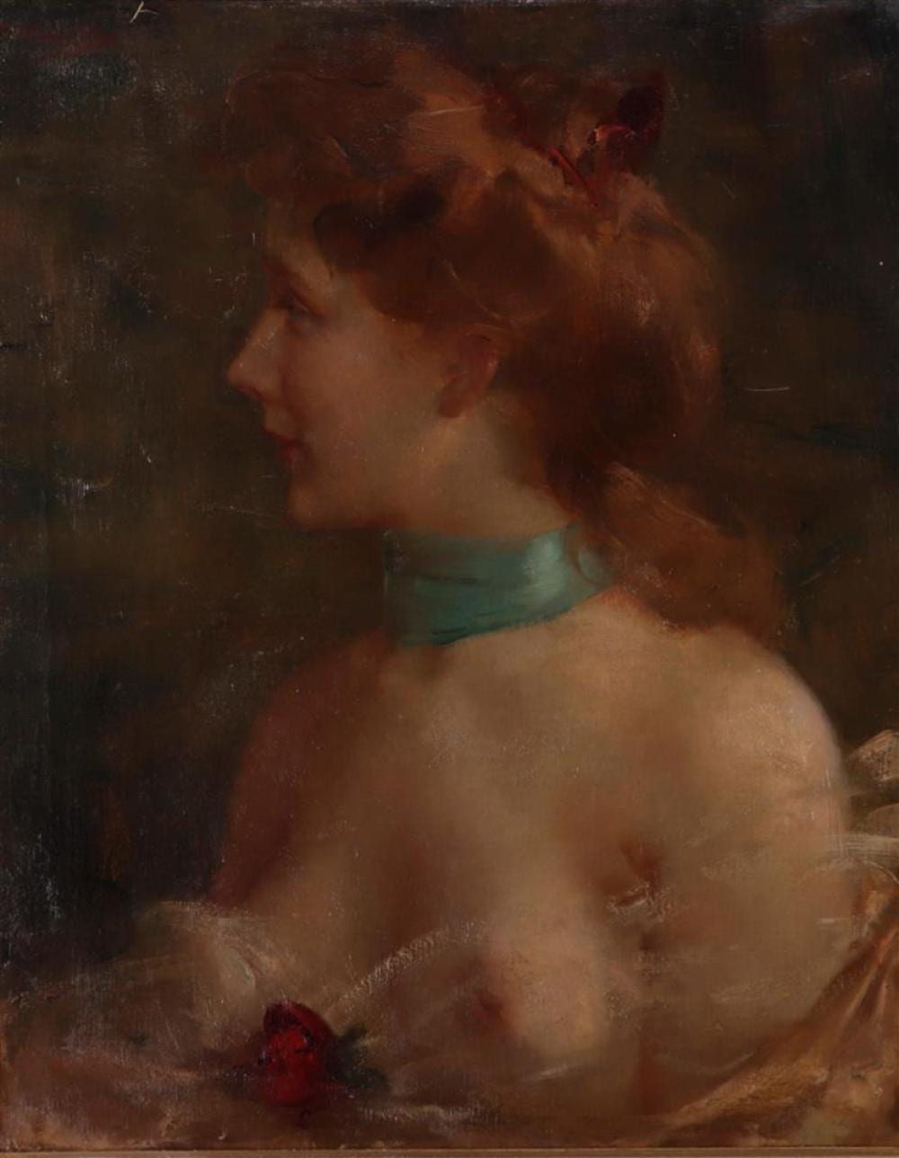 Charles Mertens comparable auction result: charles mertens 1865 1919 seated half nude signed top left oil on canvas 62 x 51 cm