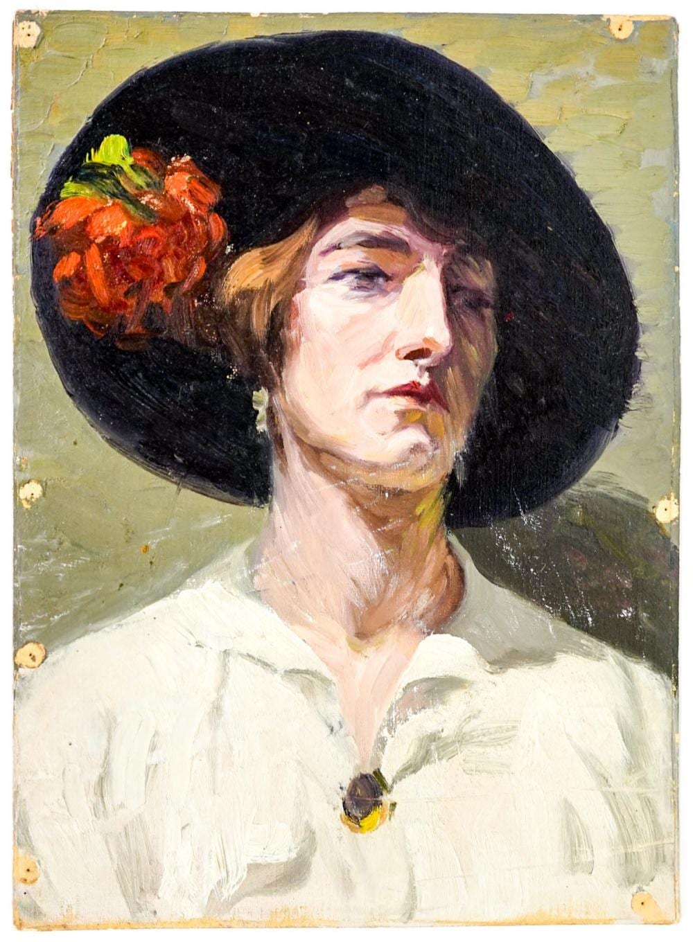 Frederick B. Kress comparable auction result: frederick b kress oil on canvas woman portrait