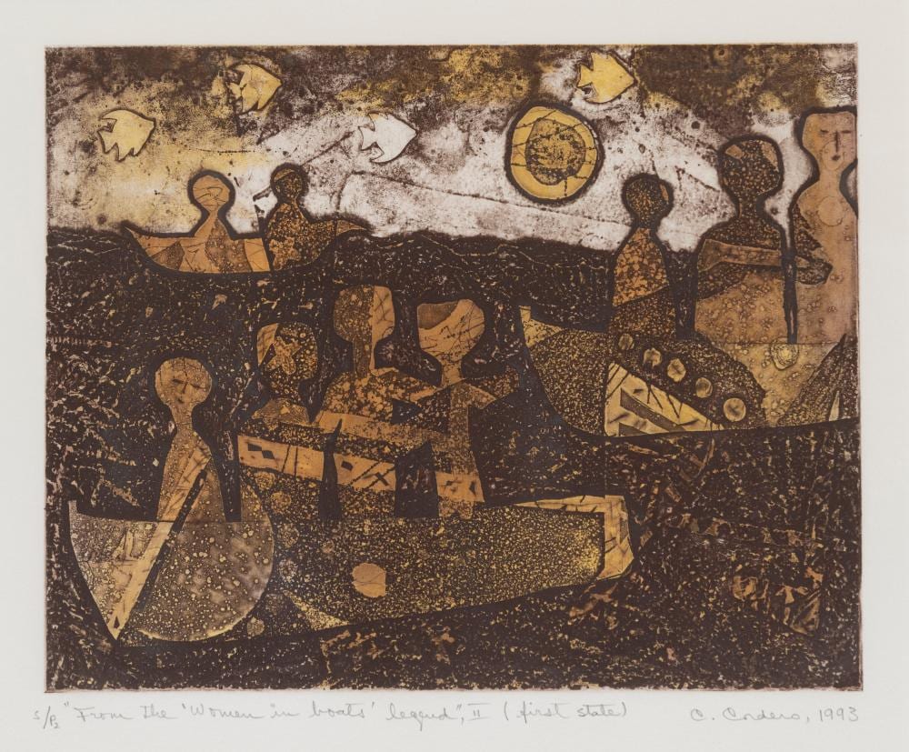 Christina Cordero comparable auction result: christina cordero born 1940 from the women in boats legend ii 1993