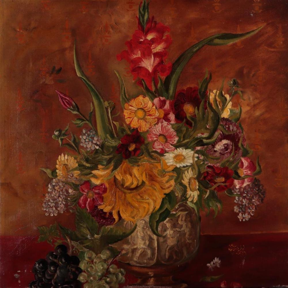 Alfred Pietercelie comparable auction result: alfred pietercelie 1879 1955 possibly still life of flowers fragment oil on canvas 54 x 55 cm without frame