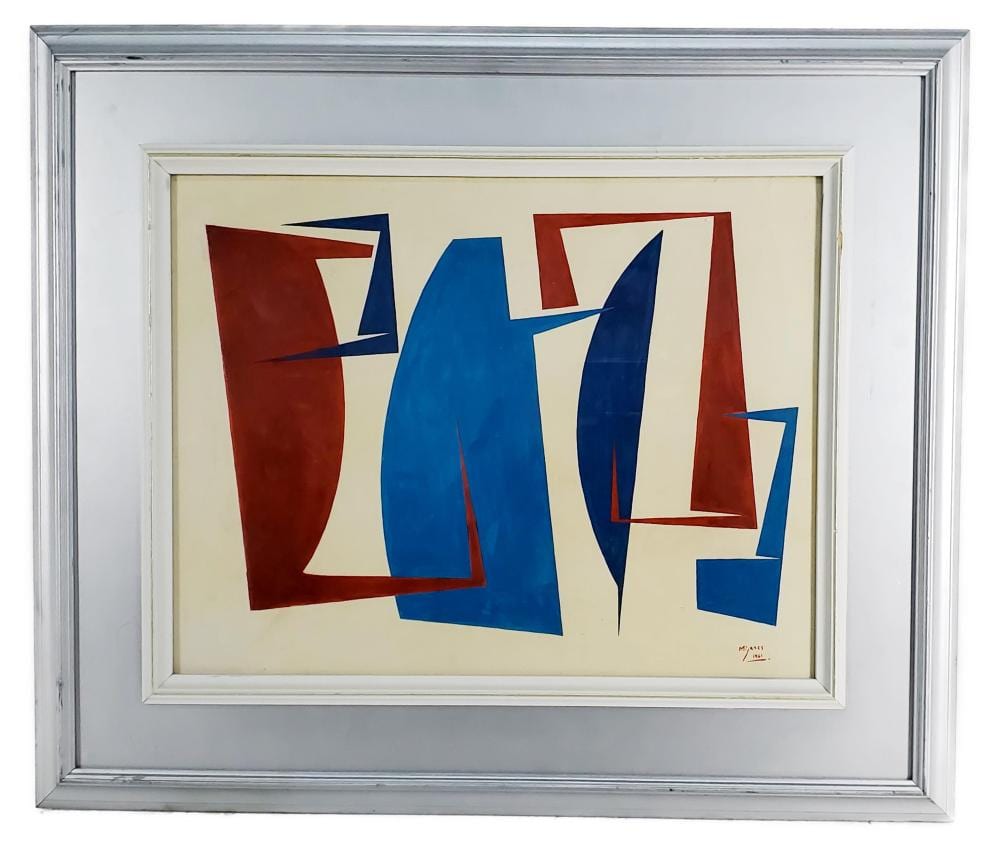 Jose Mijares comparable auction result: jose mijares cuban 1921 2004 unttiled signed and dated 1961 gouache and oil on board 14 x 18 framed 22 x 26