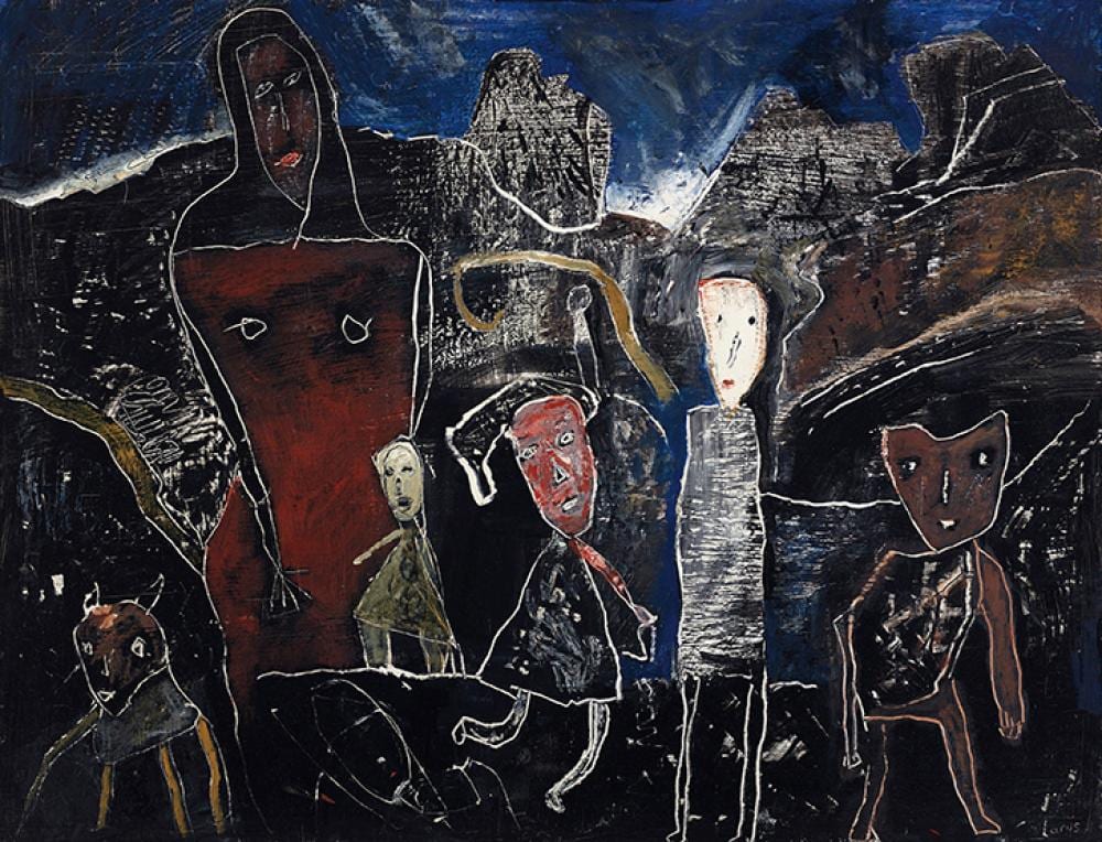 Eliane Larus comparable auction result: eliane larus n e en 1944 nuit mexicaine ou maternit primitive 1997