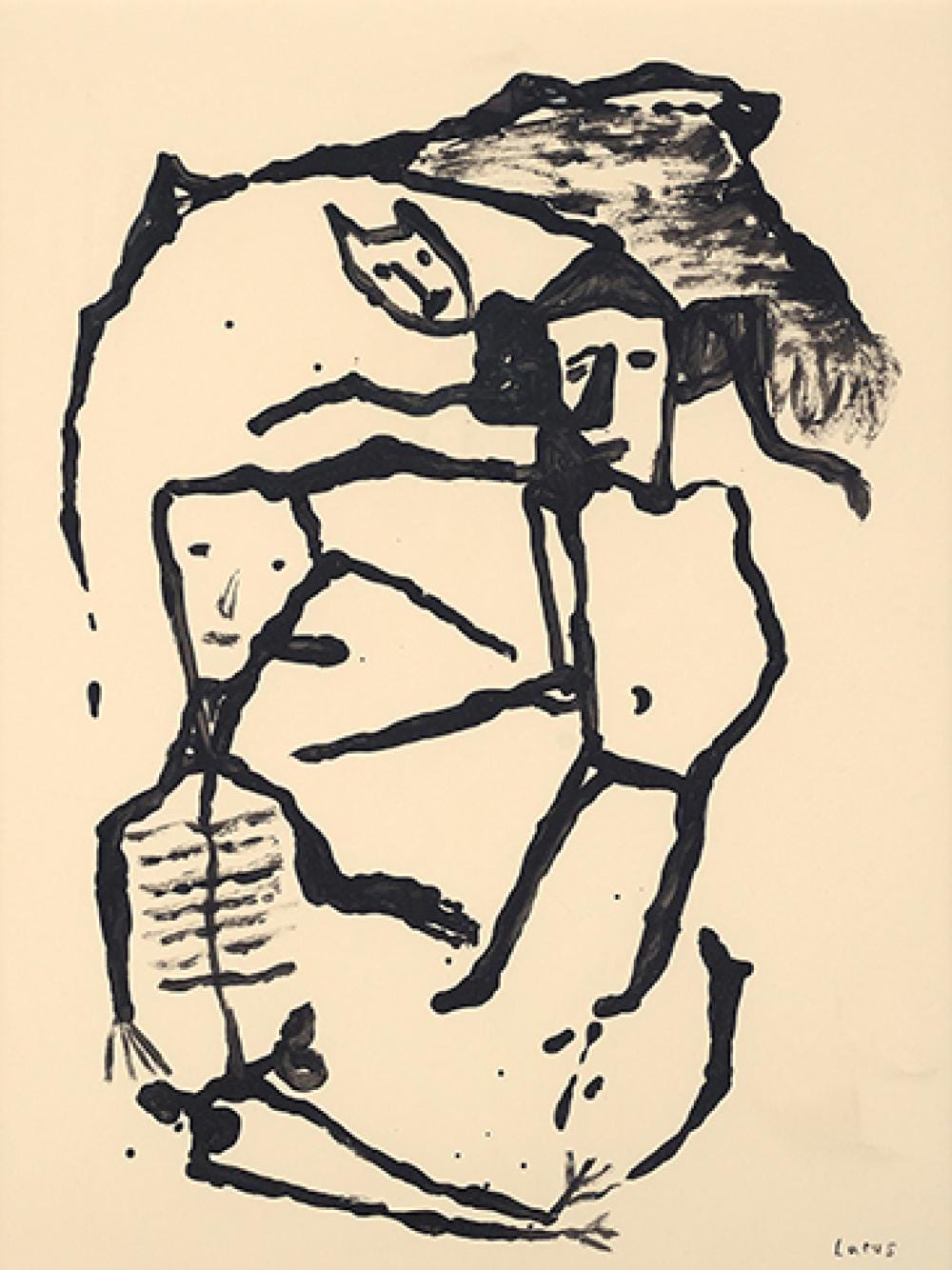 Eliane Larus comparable auction result: eliane larus n e en 1944 paysage au squelette assis 1990