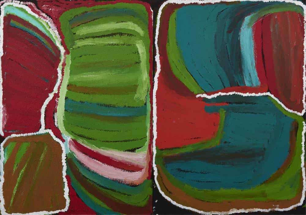 Jan (1778) Kobell comparable auction result: jan djan nanundie billycan c 1930 2016 kirriwirri 2007 acrylic on plywood 90 x 120 cm