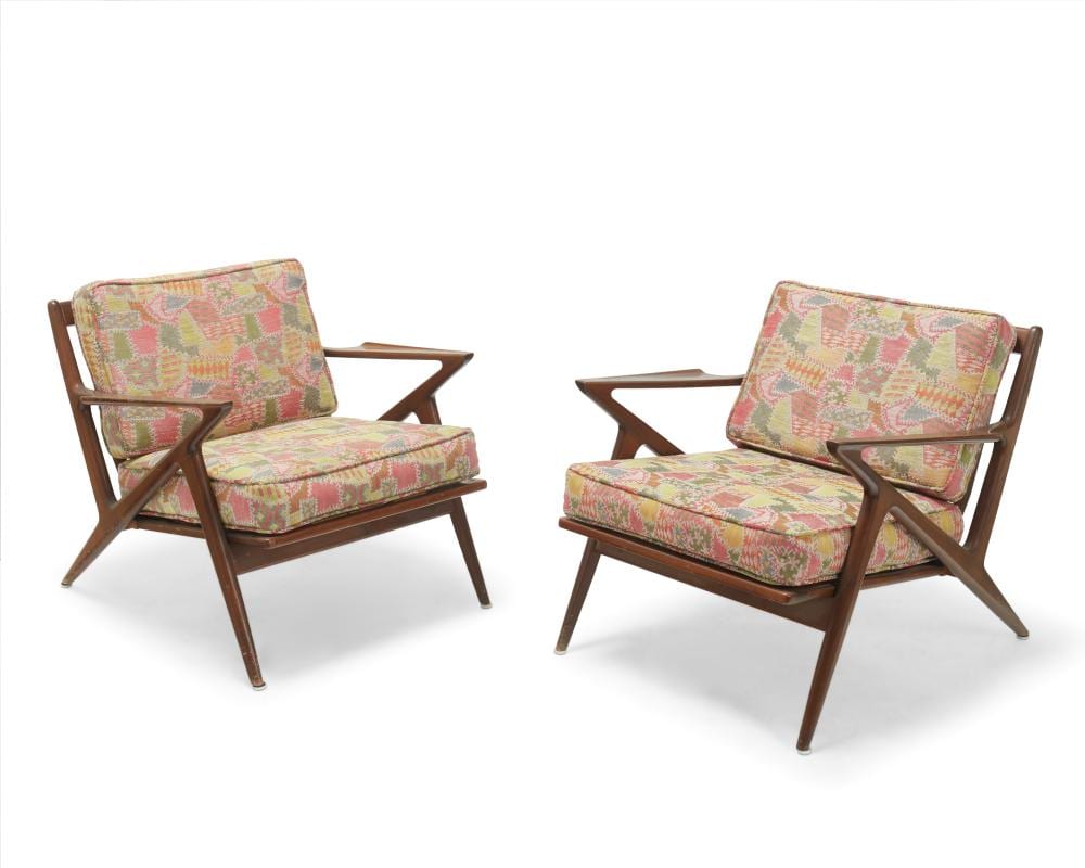 Poul Kristian Jupont comparable auction result: poul jensen b 1922 n d a pair of z chairs for selig 1950s 60s denmark
