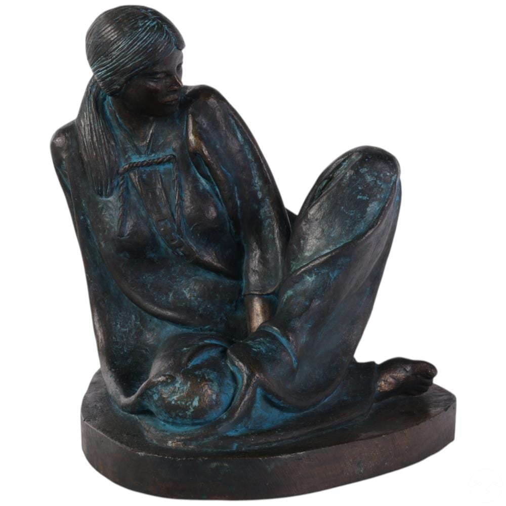 Victor Hugo Castaneda comparable auction result: victor hugo castaneda b 1947 bronze seated woman
