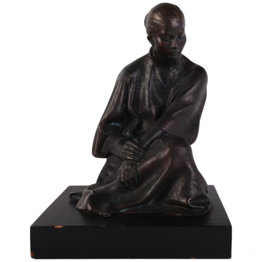 felipe castaneda b 1933 bronze woman ap sculpture · Hill Auction Gallery · 2025-07-02 Felipe (1933) Castañeda comparable auction result: felipe castaneda b 1933 bronze woman ap sculpture