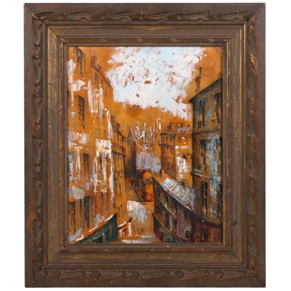 Lucien Delarue comparable auction result: lucien delarue 1925 2011 street scene oil painting