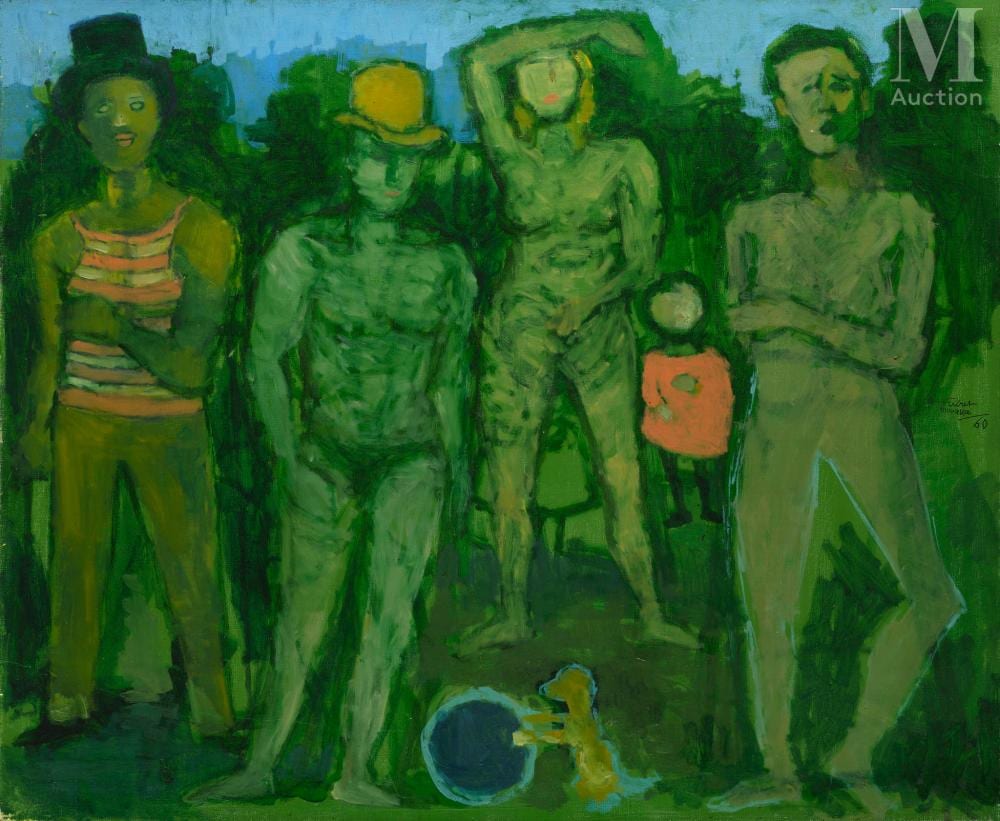 Fikret Moualla comparable auction result: fikret moualla turquie 1903 1967 les saltimbanques
