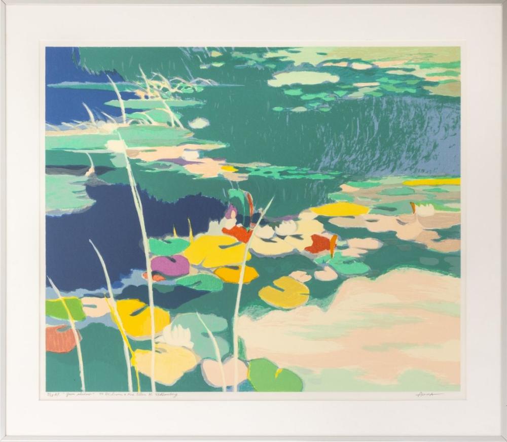 Tadashi Asoma comparable auction result: tadashi asoma green shadow serigraph