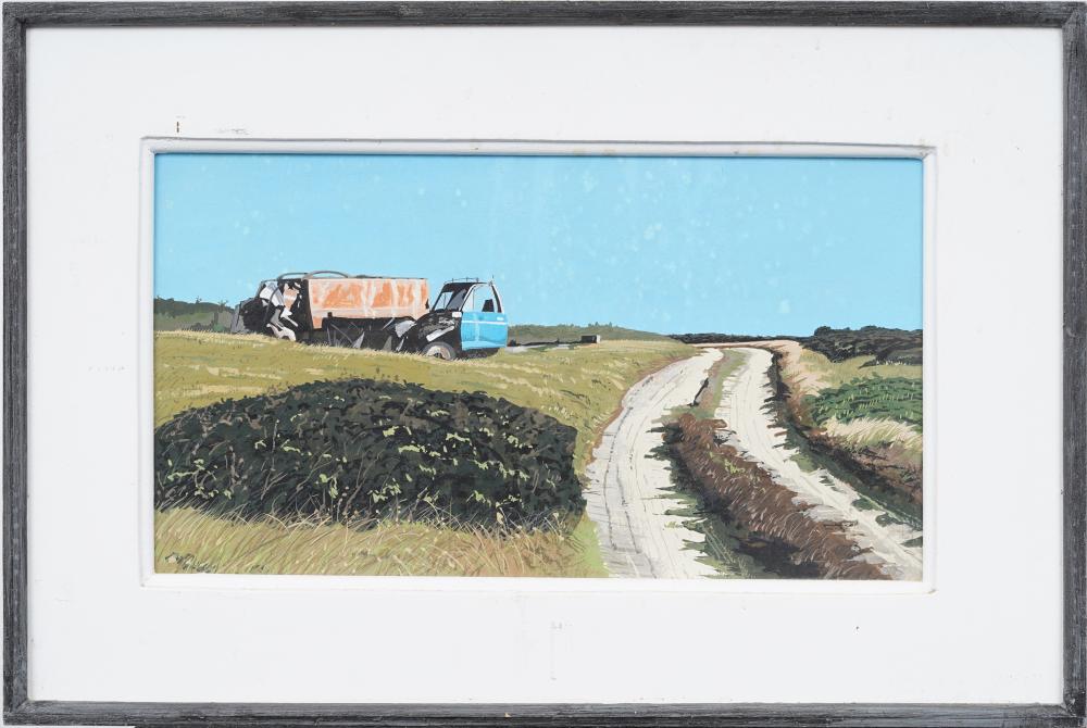 John Austin comparable auction result: john austin 1918 2000 antique american modernist nantucket relics beach scene oil painting