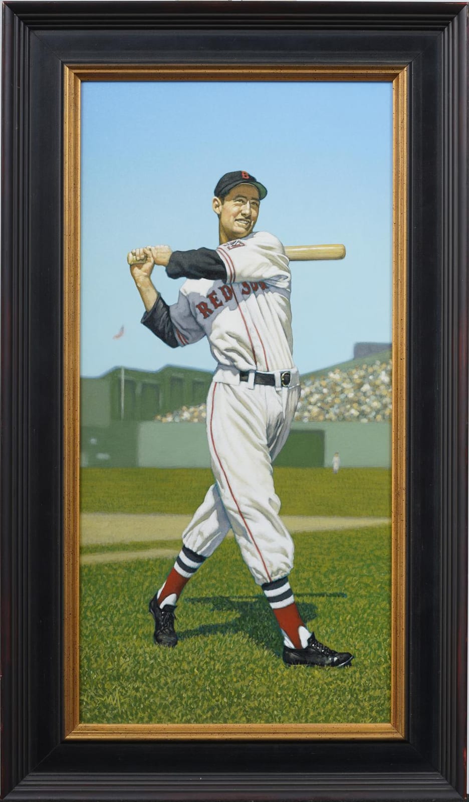 Arthur Miller comparable auction result: arthur miller b 1957 vintage american sporting art ted williams boston red sox baseball portrait